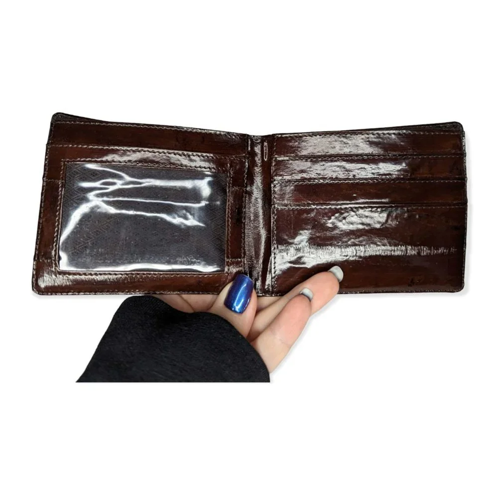 Vintage Dark Brown Eel Skin Men's Wallet
